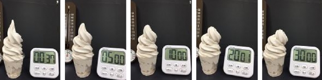 室温25℃での経時変化の様子