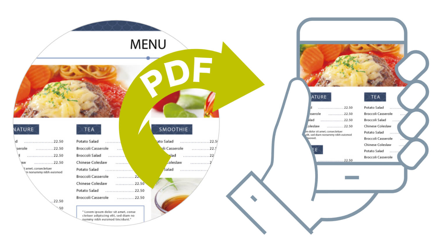 QRコードを読み取ってメニューをPDF化